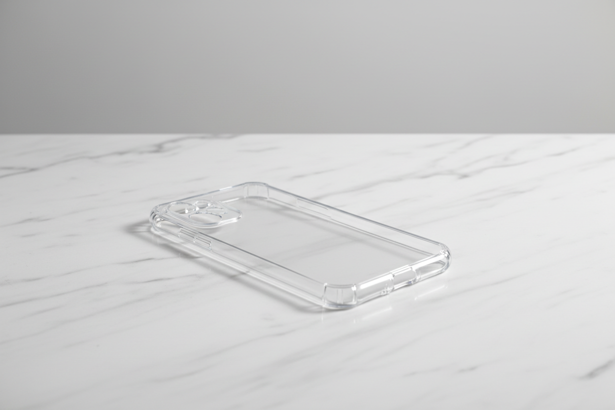 Transparent case on marble